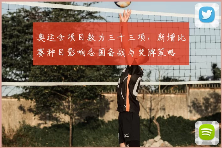 奥运会项目数为三十三项，新增比赛种目影响各国备战与奖牌策略